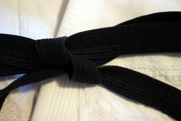 Black Belt on a white gi