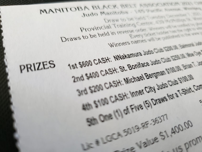 Raffle ticket close-up